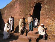 Worshipers at Bet Maryam (St. Mary's Church)