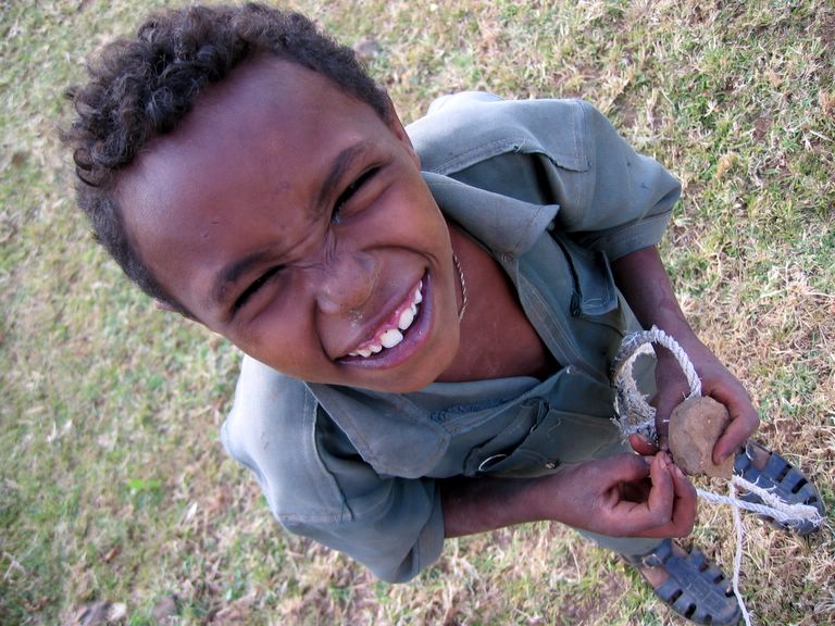 Young Boy with Sling