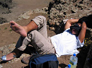 Gerard Resting Upon Reaching the Summit of Mt. Ras Dashen (4533m), Highest Mountain in Ethiopia