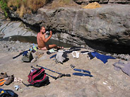 Shower and Laundry in the Simien Mountains