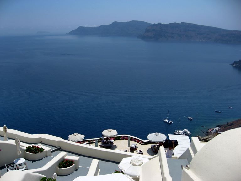 Looking Down at the Aegean from the Canaves Hotel