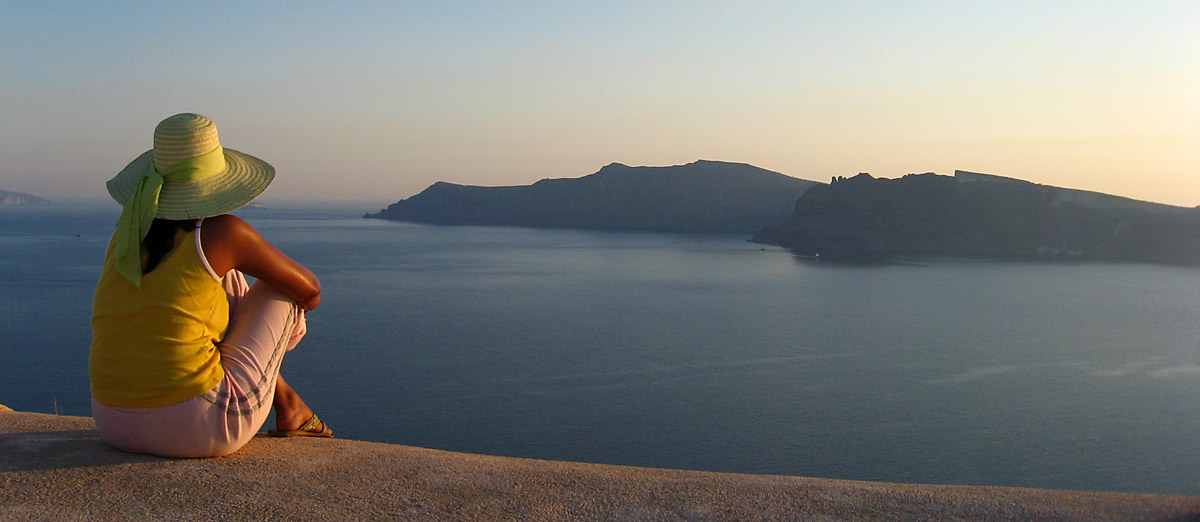 Watching the Sunset in Oia