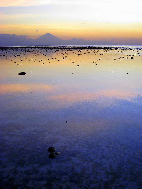 Twilight on Gili Trawangan with Bali on the Horizon