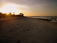 Walking Along the Beach at Sunset