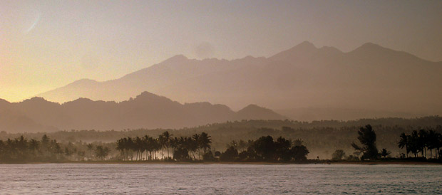Lombok with Mt. Rinjani Volcano in the Distance