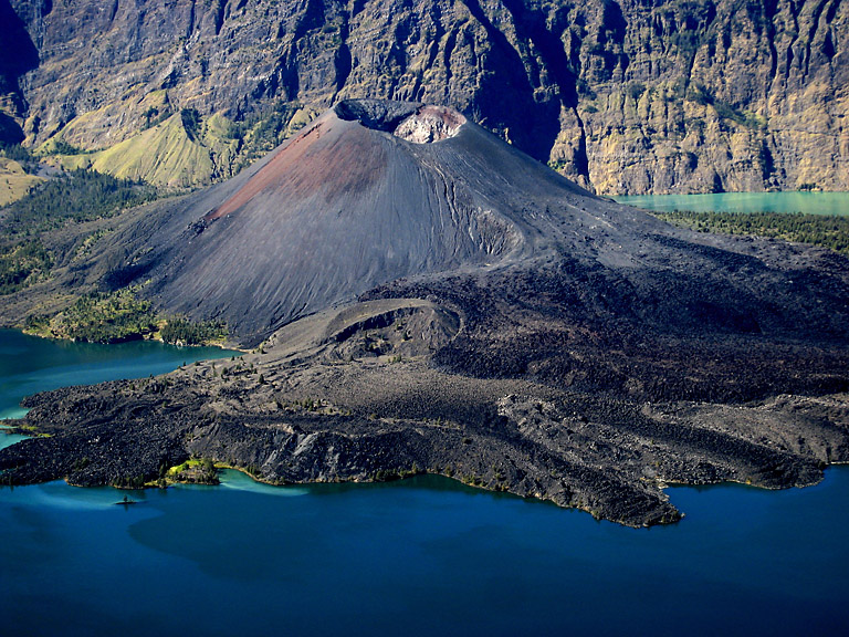 Small Crater in Mt. Rinjani's Caldera, Which Erupted in 2004