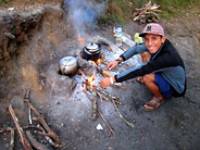 Tom Making a Fire