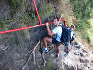 Gerard and Tom Climbing Down into the Caldera