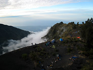 Camp 3 is Dramatically Positioned on the Crater Rim Overlooking the Caldera