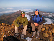 Gerard and Martin on the Summit of Mt. Rinjani, 3,726 metres (12,224 ft)