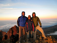 Martin, Tom and Gerard on the Summit of Mt. Rinjani, 3,726 metres (12,224 ft)
