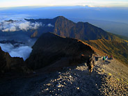 Hikers Descending the Crater Rim