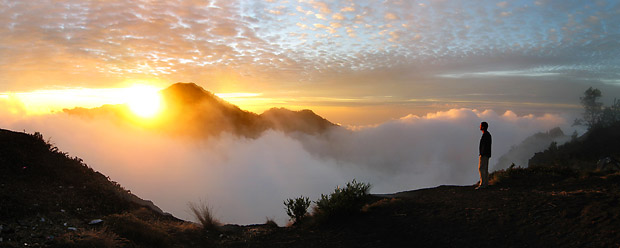 Gerard Watching the Sunset from the Crater Rim