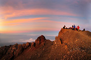 Hikers Await the Sunrise on the Summit of Mt. Rinjani, 3,726 metres (12,224 ft)