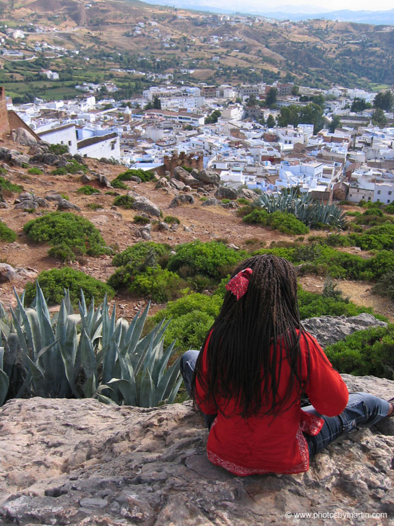 Belinda Taking in the View of Chefchaouen
