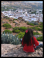 Belinda Taking in the View of Chefchaouen