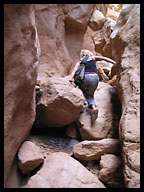 Bianca Climbing into the Canyon
