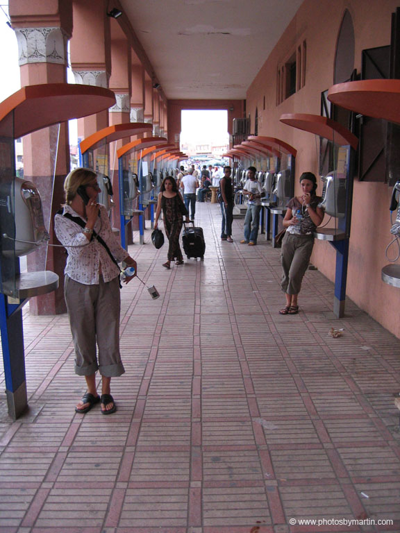 Bianca and Belinda Testing the Moroccan Phone System