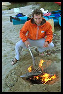 Brian Making a Campfire