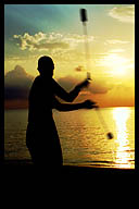 Fire Juggling on the Beach