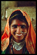 Woman in Colorful Headdress