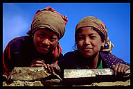 Girls on the Roof at Ngawal (3657m)
