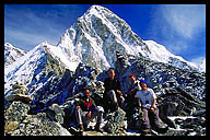 Celebrating with Friends at Kala Patar (5550m)