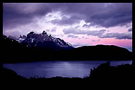Twilight in Torres del Paine, Chile