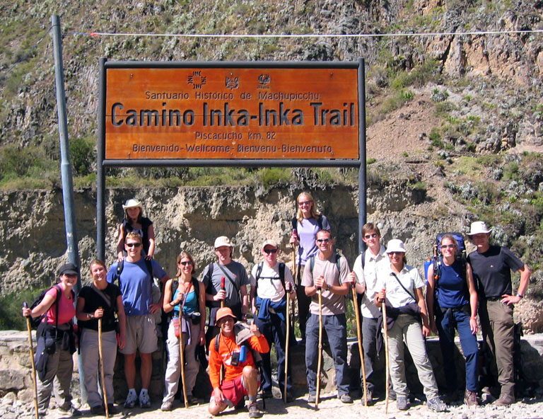 Trekking Group at the Entrance to the Inca Trail