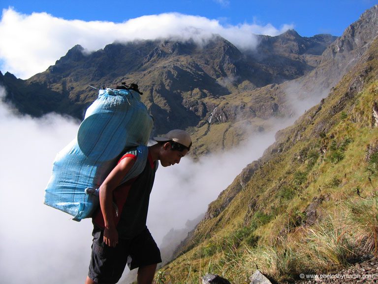 Porter Climbing Runquracay Pass