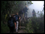 Climbing to the Sun Gate Through the Fog